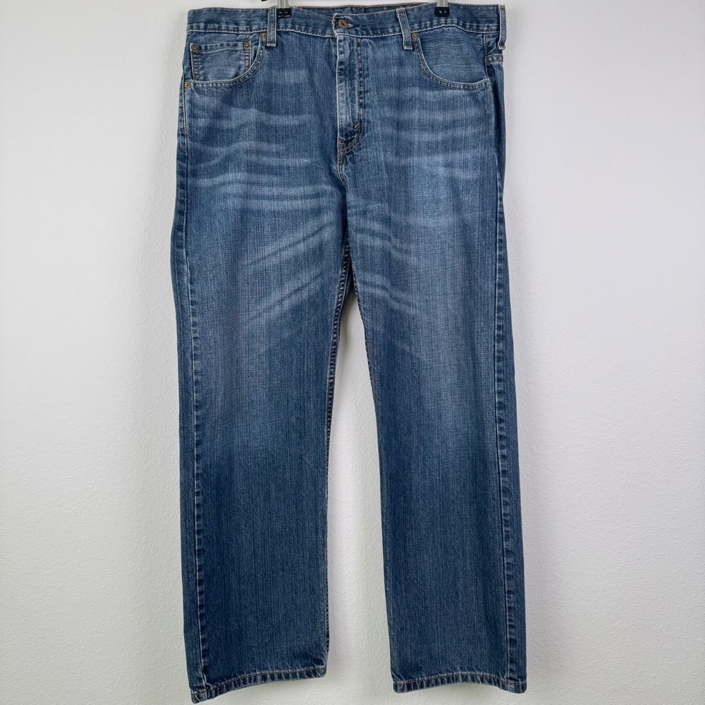 Levis 569 Loose Straight Jeans Mens 36x32 Blue Good Casual Workwear Denim